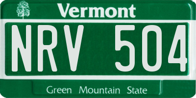 VT license plate NRV504