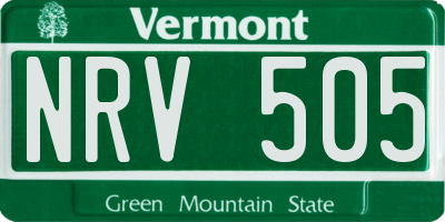 VT license plate NRV505