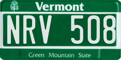 VT license plate NRV508
