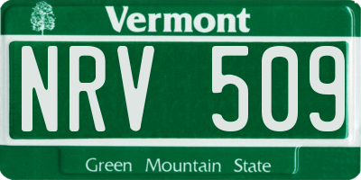 VT license plate NRV509