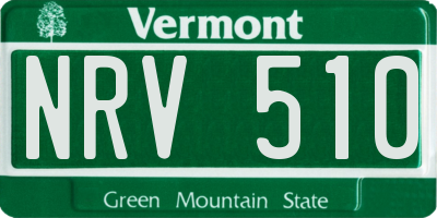 VT license plate NRV510
