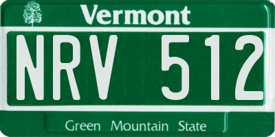 VT license plate NRV512