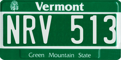 VT license plate NRV513
