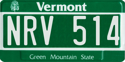 VT license plate NRV514