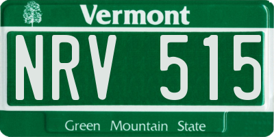 VT license plate NRV515