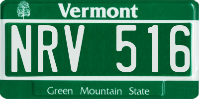 VT license plate NRV516