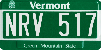 VT license plate NRV517