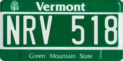 VT license plate NRV518