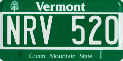 VT license plate NRV520
