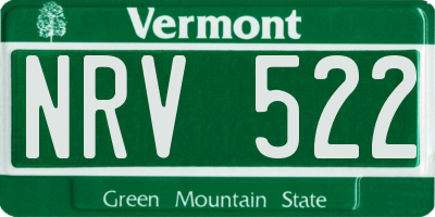 VT license plate NRV522