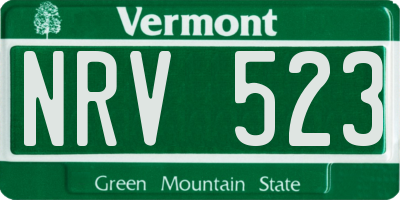 VT license plate NRV523