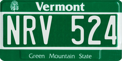 VT license plate NRV524
