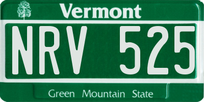 VT license plate NRV525