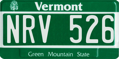 VT license plate NRV526