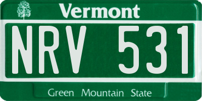 VT license plate NRV531