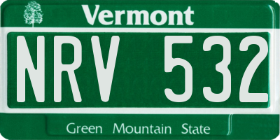 VT license plate NRV532