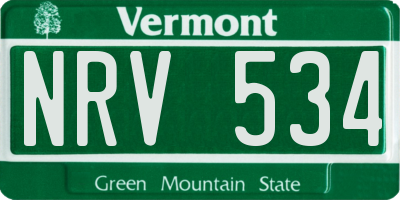 VT license plate NRV534