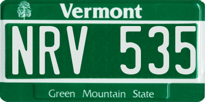 VT license plate NRV535