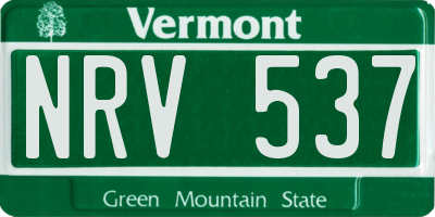 VT license plate NRV537