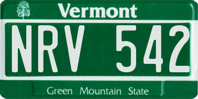 VT license plate NRV542