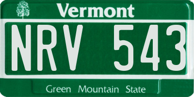 VT license plate NRV543