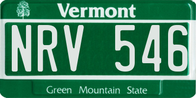 VT license plate NRV546