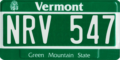 VT license plate NRV547