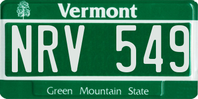 VT license plate NRV549
