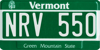VT license plate NRV550