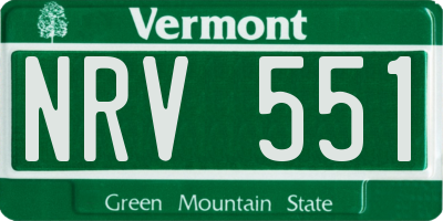 VT license plate NRV551