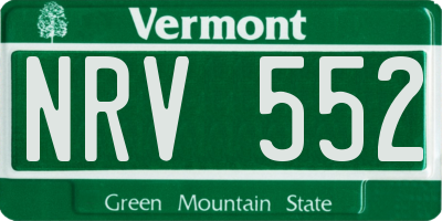 VT license plate NRV552