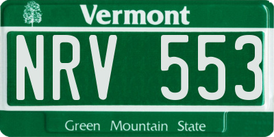 VT license plate NRV553