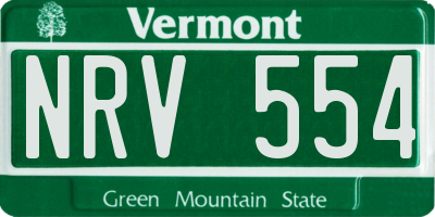 VT license plate NRV554
