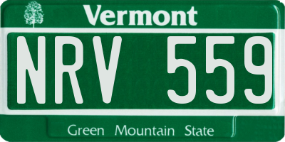 VT license plate NRV559