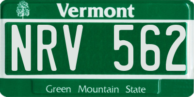VT license plate NRV562