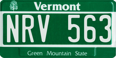 VT license plate NRV563