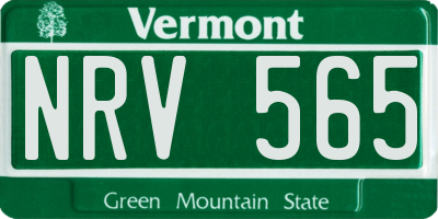 VT license plate NRV565