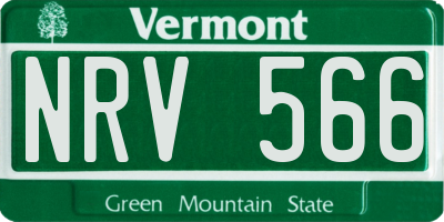 VT license plate NRV566