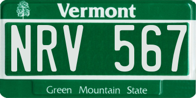 VT license plate NRV567