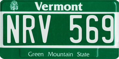 VT license plate NRV569