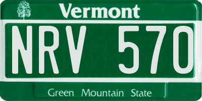 VT license plate NRV570