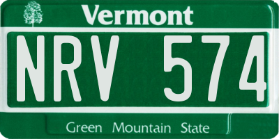 VT license plate NRV574