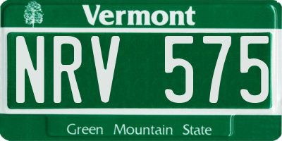 VT license plate NRV575