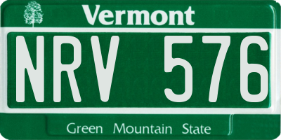 VT license plate NRV576