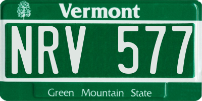 VT license plate NRV577