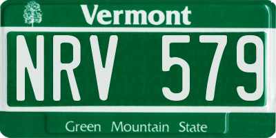VT license plate NRV579