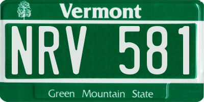 VT license plate NRV581