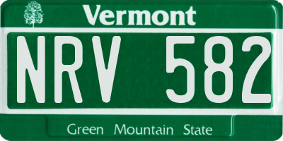 VT license plate NRV582