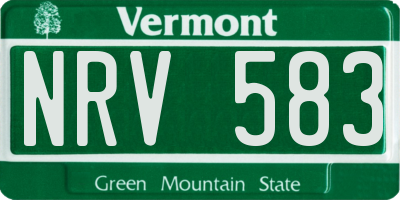 VT license plate NRV583