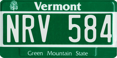 VT license plate NRV584
